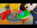 Baby doll food Kitchen and play doh cooking toys play house story - ToyMong TV 토이몽