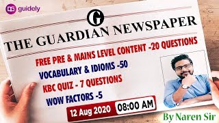 The Guardian Newspaper l Grammar and Vocabulary | IBPS PO | IBPS RRB | SBI | English by Naren Sir