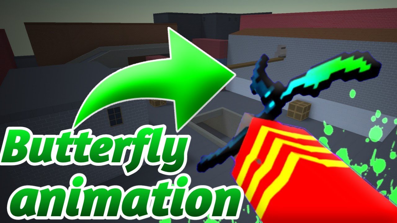 Butterfly com animação igual do CS GO no Block Strike - YouTube