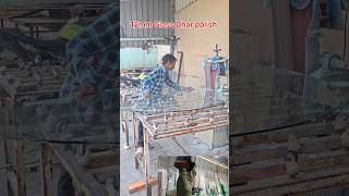 12mm Glass Polish Machine Process 🔥 | Glass Edge Polish Amazing Work #shorts