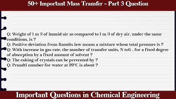 MCQ Questions Mass Transfer - Part 3 with Answers