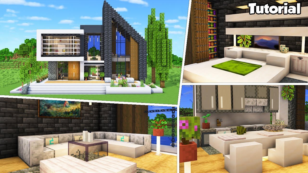 Minecraft: Modern House #88 Interior Tutorial - How to Build - 💡 ...