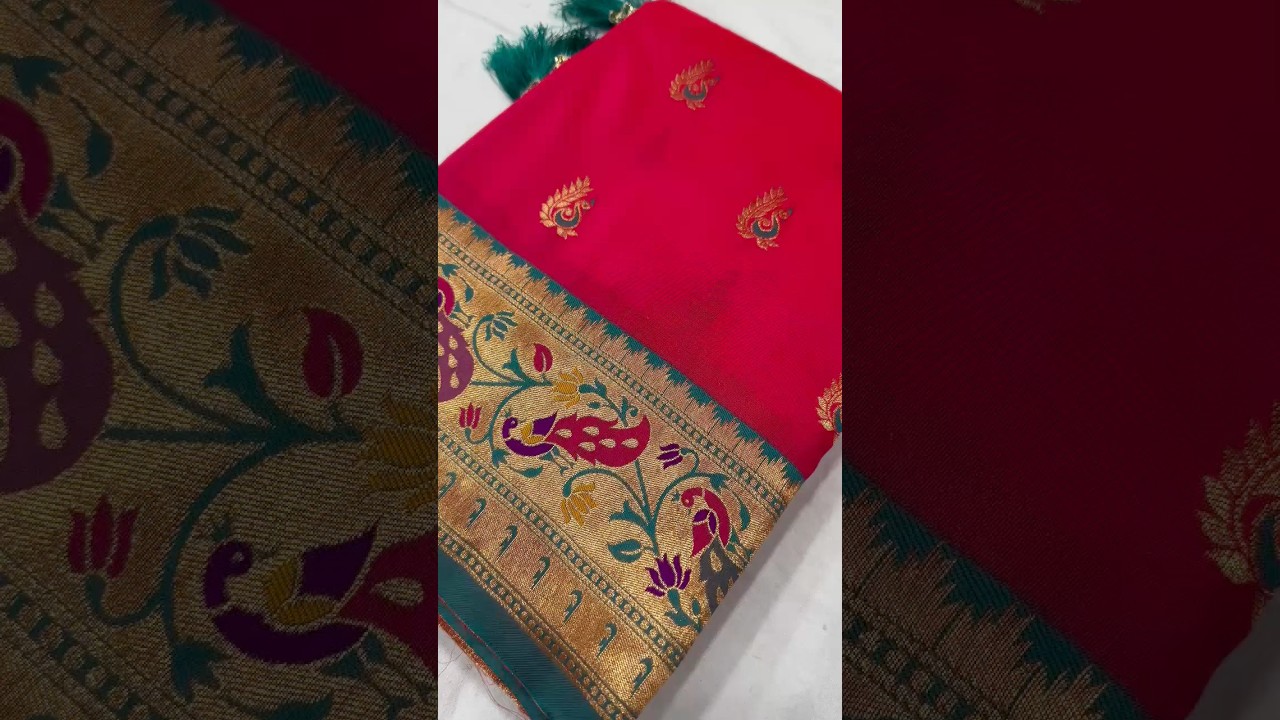 Soft Meenkari Zari Weaving Paithani Silk Saree