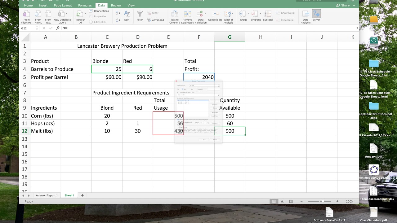 linear programming excel solver tutorial