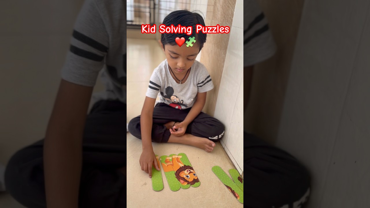 Kid Solving Puzzle 🧩 | Cute Kids Shorts