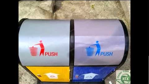 Mua bán thùng rác ngoài trời 2 ngăn bật nắp tại Tp.HCM