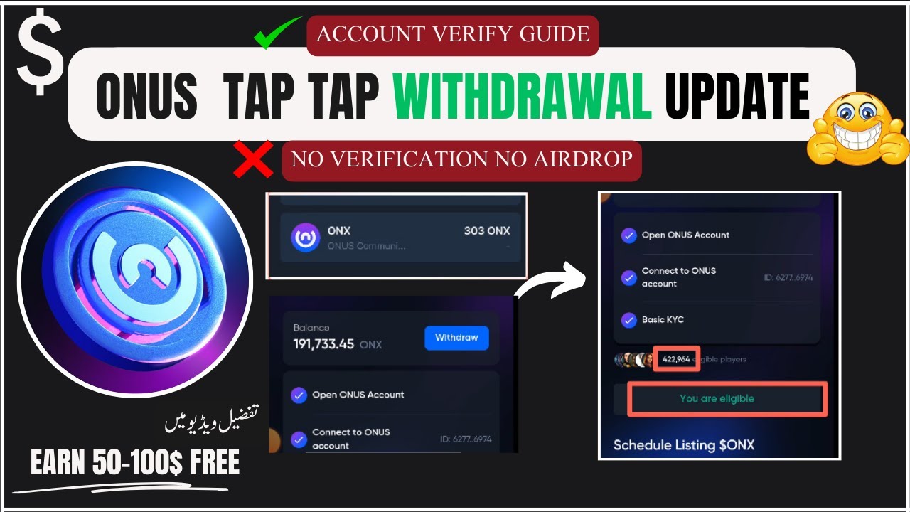 Onus Tap Tap Airdrop Withdrawal Update: Connect Wallet, Listing Date & Verify Account Guide