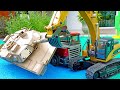 탱크 장난감 포크레인 중장비 트럭 놀이 Tank Toy Play with Excavator Truck