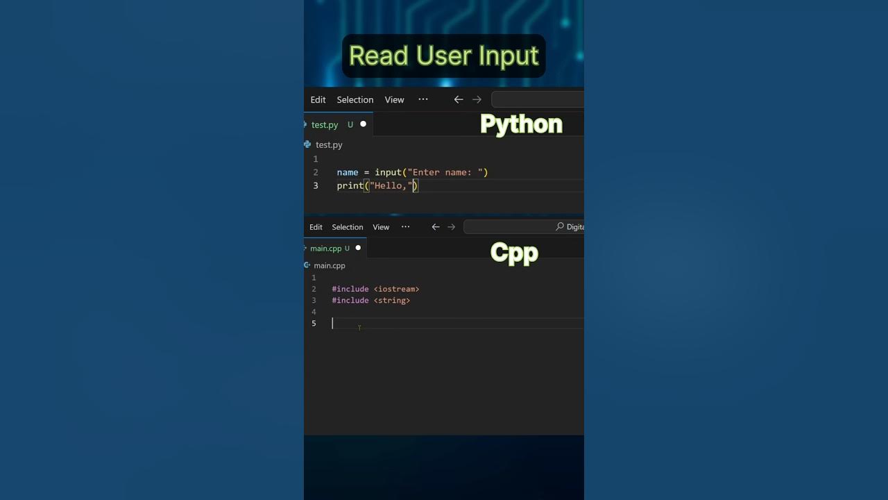Read User Input: Python vs C++ - YouTube