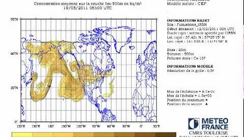 Model of the dispersion of radioactive releases into the atmosphere on a global scale