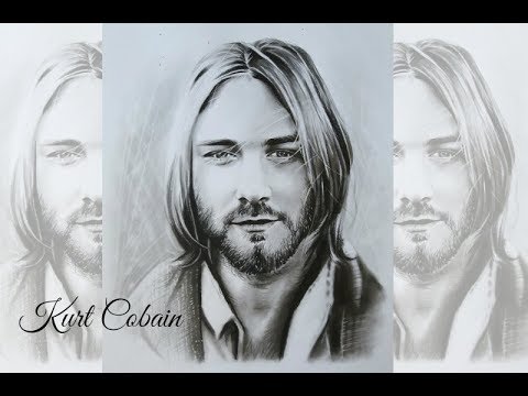 Kurt Cobain - realistic drawing - YouTube