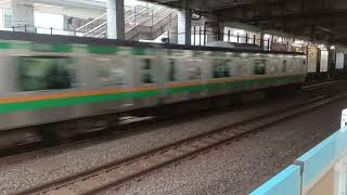 JR東日本E233系3000番台後期横コツE-11編成+E231系1000番台横コツS-30編成併結編成1885E東海道線普通熱海行き大井町駅高速通過
