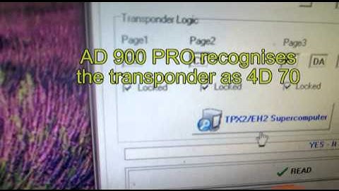 Cloning a CN2 transponder for PEUGEOT 107 key with 4D 70 with AD900 Pro שכפול מפתח פיג