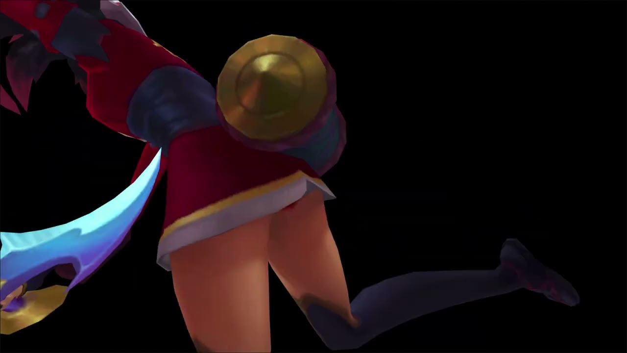 Blood Moon Akali || Base Melee Attack Passive || Upskirt