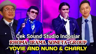 RHOMA IRAMA_SONETA GROUP_YOVIE AND NUNO DAN SETIA BAND SAAT CEK SOUND LAGU JUDI DI STUDIO INDOSIAR