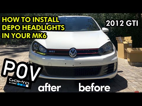DEPO / Helix MK6 Golf R  Headlight Install in POV!
