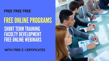 Short term training program/faculty development programs/free online webinars 2020