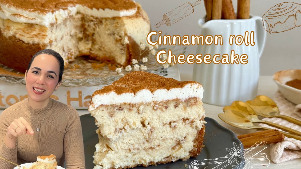 La mejor receta de CHEESECAKE DE CINNAMON ROLL!!