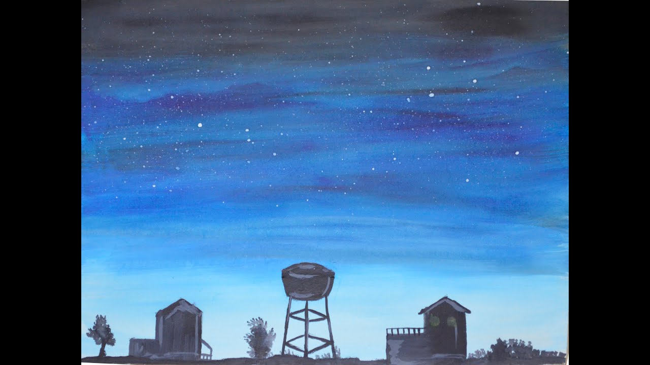 painting sky at night poster colours youtube