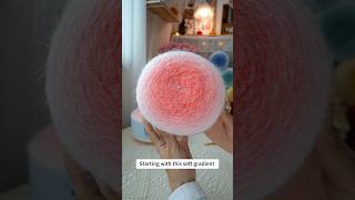 Using Strawberry Cloud gradient yarn to crochet a beautiful bouquet blanket 🌸#crochet #yarn