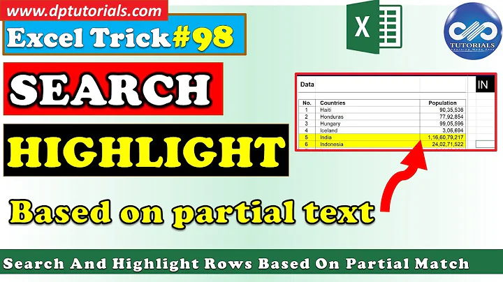 Search And Highlight Rows Based On Partial Match Using Conditional Formating || Excel Tricks