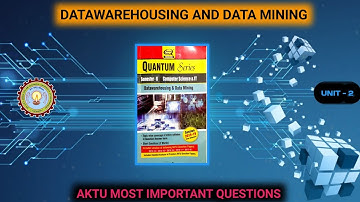 Data Warehousing And Data Mining Important Questions aktu [UNIT-2] #Datawarehousinganddataminingaktu