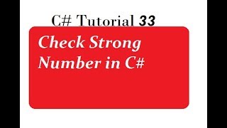 Check Strong Number in C#