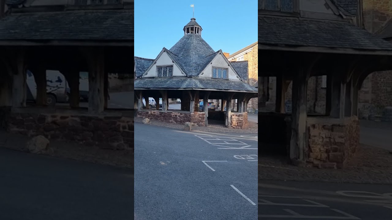 Walking inside Dunster Yarn Market in Dunster Somerset