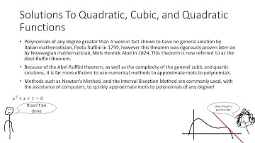 Quadratic, Cubic and Quartic Equations - MATH188