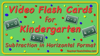 Subtraction Video Flash Cards - Horizontal Format