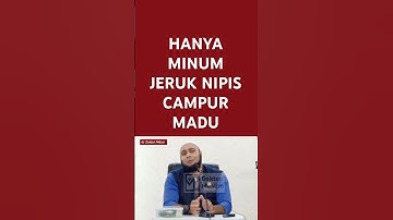 Hanya minum jeruk nipis campur madu - dr Zaidul Akbar