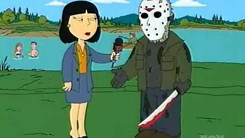 Family Guy, Tricia Takanowa interviews Jason Voorhees