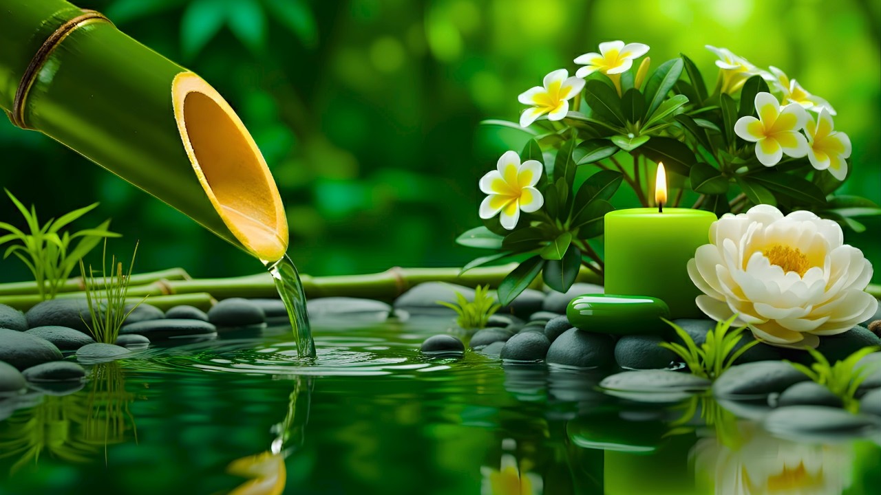 Sleeping Music for Deep Sleeping 🌿 Bamboo Water Fountain, Insomnia Relief, Calm Anxiety & Depression