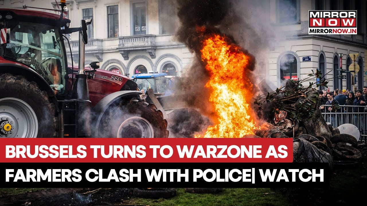 Брюссель превратился в зону боевых действий после столкновений фермеров с полицией из-за соглашен...