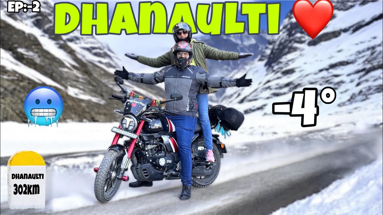 Tvs Ronin 225 | Tvs Ronin Se Long Ride Dhanaulti 🥶 | Dhanaulti Snow Fall ❄️ -4 | Raman Sagar Vlogs 