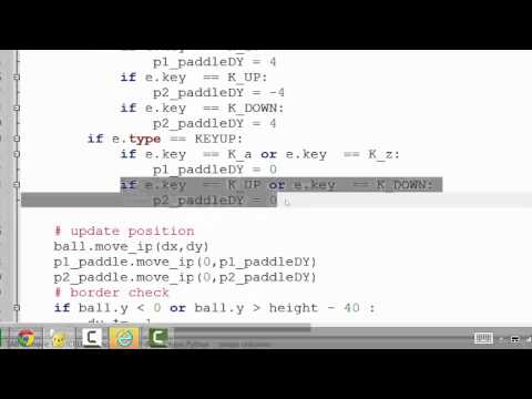 simple pong game in pygame