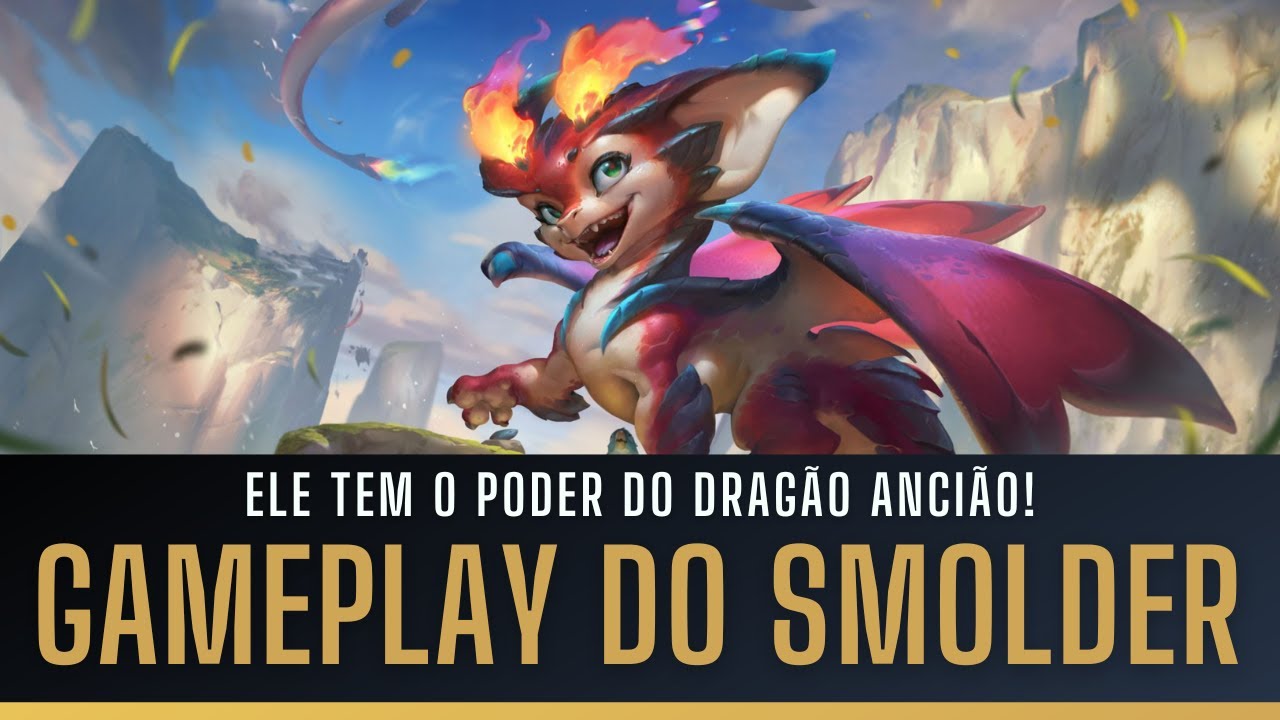 GAMEPLAY COMPLETO DO SMOLDER, O NOVO CAMPEÃO DO LOL! ELE VOA E TEM O ...