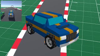 Unity Low Poly Pixel Art Texture Car Racing Game and Opponent AI screenshot 5
