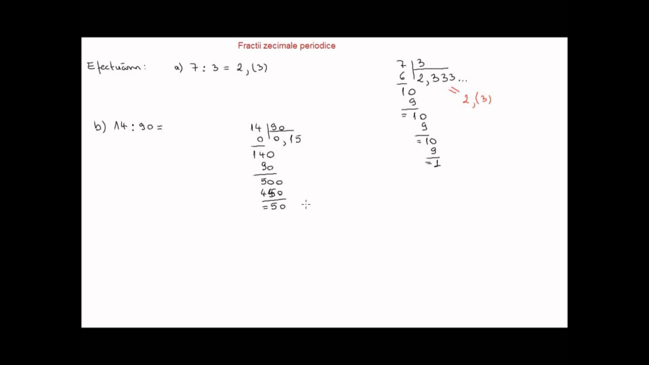 Fractii Zecimale Periodice 5c54 Wmv Youtube
