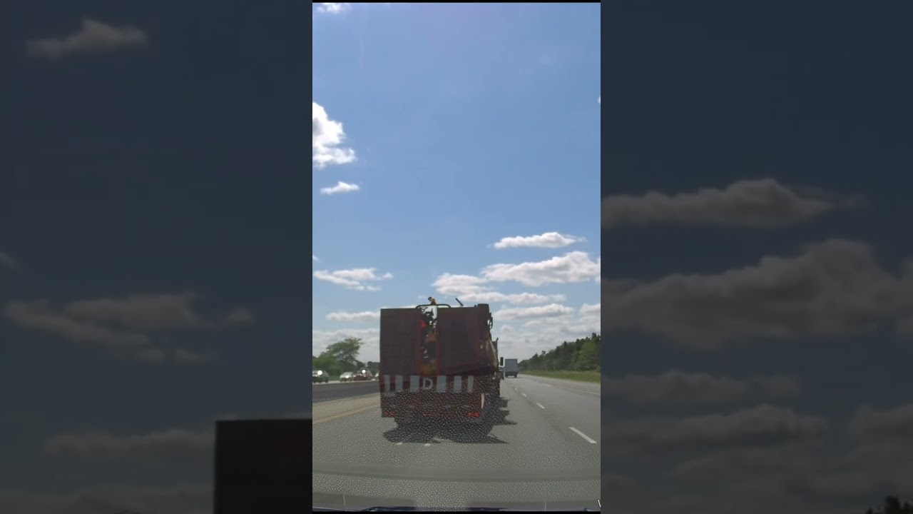 Construction truck cutting us off! 