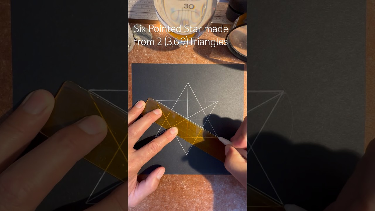 How to draw the Six Pointed Star made from 2 (3,6,9)Triangles. Fast