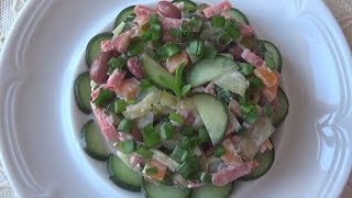 Салат "Пять по сто". Сытно, вкусно, хрустко. Салат "Пять по сто". Сытно, вкусно, хрустко.
