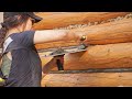 Building A Log Cabin | Ep. 55 | Finishing the porch floor and FINALLY chinking!