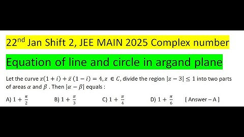Let the curve z(1+i)+z ̅  (1-i)=4,z ∈C, divide the region |z-3|≤1 into two parts of areas α and β .