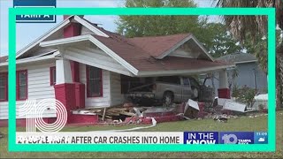 Man drives into front porch of Tampa home