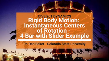 Dynamics: Rigid Body Motion - ICZV - Four Bar Linkage with Slider Example
