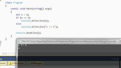 C# Tutorial 7 - Selection Control Structures