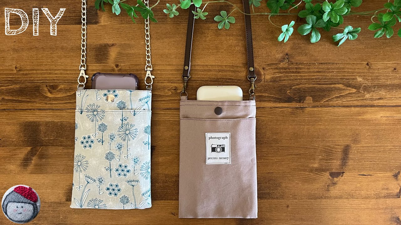 スマホ手縫い作り、ポセット Just fold and sew.😮】How to make a simple phone pochette. - YouTube