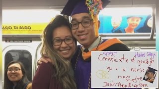 Strangers Hold Graduation Ceremony For Student on Subway After Train Delays