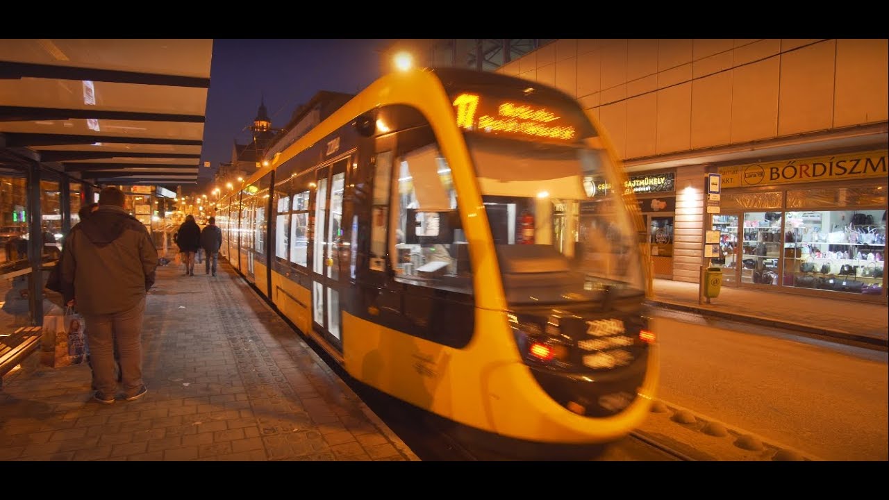 Hungary, Budapest, tram 17 ride from Etele út to Fehérvári út to Újbuda–központ